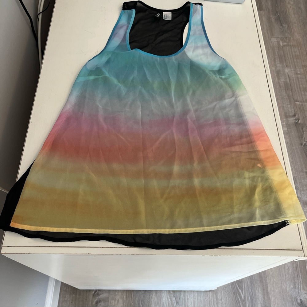 Rainbow sheer tank top by H&M - Size 2